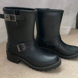 Michael Kors black rubber boots size 7
